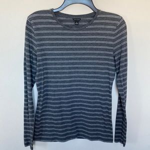 Ann Taylor Grey Striped Shirt